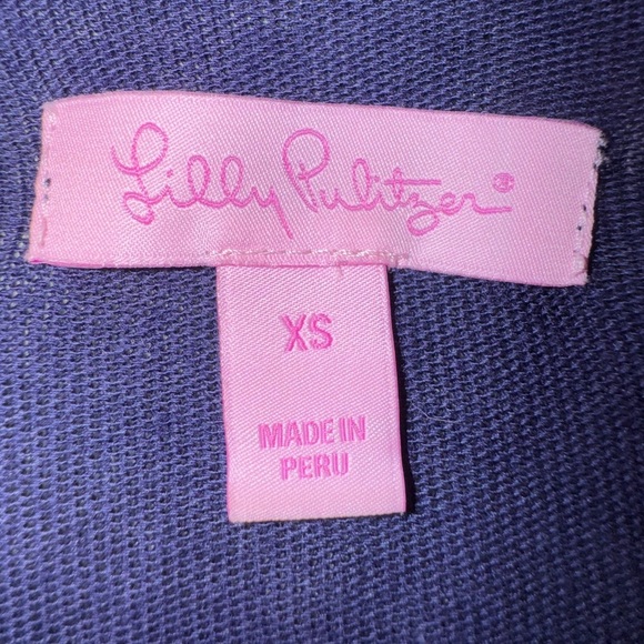 Lilly Pulitzer Navy Blue Front Tie Cardigan. Size XS EUC - Picture 7 of 11